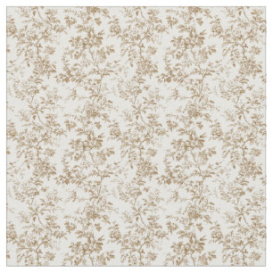 Golden Beige Toile med Ro och Foliage Tyg
