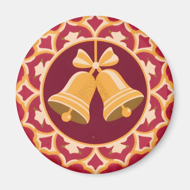 Golden Bells in a Circular Frame Magnet (Framsidan)