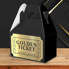 Golden Biljett Black och Guld Bröllop Presentaskar