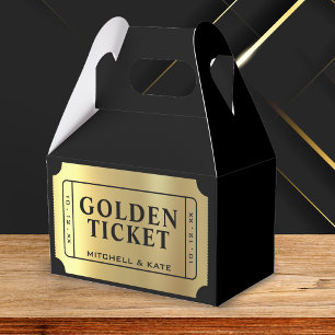 Golden Biljett Black och Guld Bröllop Presentaskar