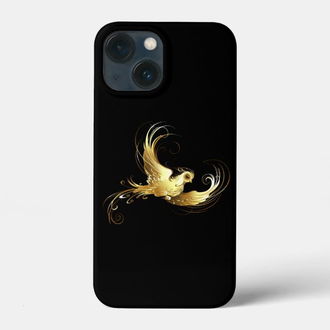 Golden Bird on Black Background (Baksida)