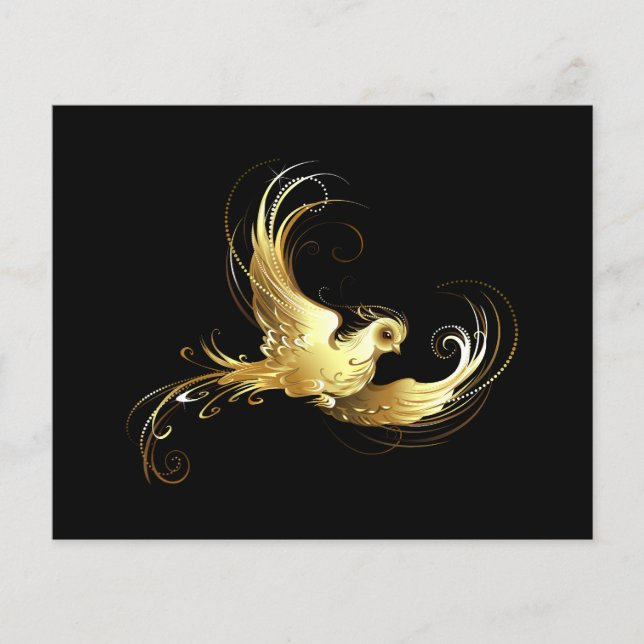 Golden Bird on Black Background (Framsida)