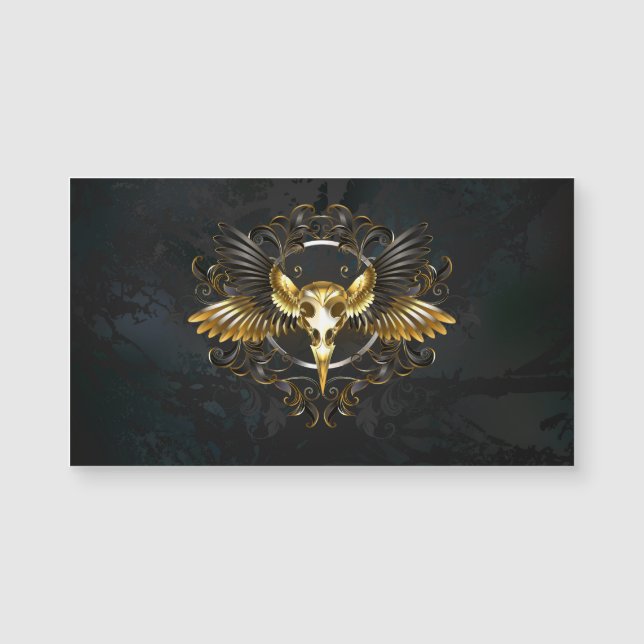 Golden Bird Skull på svart bakgrund (Framsida)
