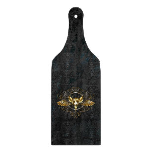 Golden Bird Skull på svart bakgrund
