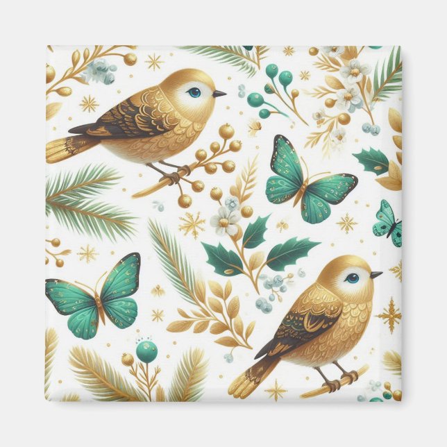 Golden Birds and Emerald Butterflies Magnet (Framsidan)