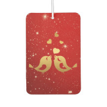 Golden Birds Hearts Red Shiny BeSnyc Rustic