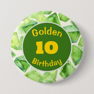 Golden Birthday August Birthstone Anpassningsbar B Knapp