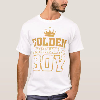 Golden Birthday Boys Födelsedagsfest Dekoration Bd T Shirt