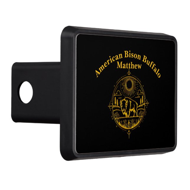 Golden Bison Standing in a Picturesque Landscape Dragkroksskydd (Höger)