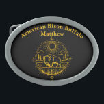 Golden Bison står i ett bilturesque liggande<br><div class="desc">En majestät bison visas i en gyllene nyans som ställs mot en stillastående bakgrund av rullande backe,  träd och moln. Sol stiger i bakgrunden och skapar en sund atmosfär i denna naturliga miljö,  vilket belyser naturens skönhet.</div>