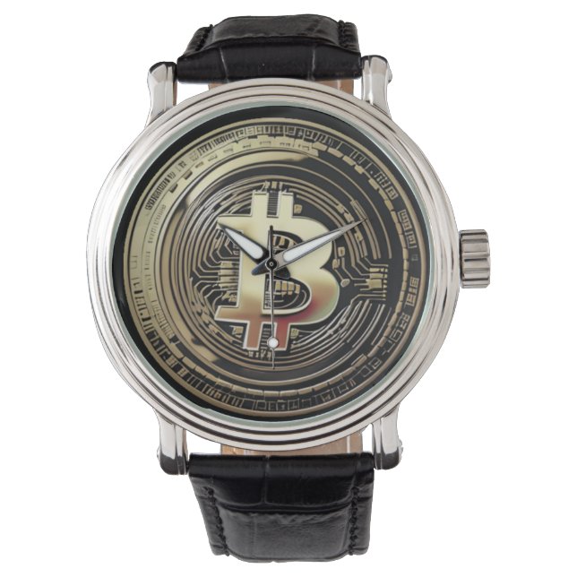 Golden Bitcoin Armbandsur (Framsida)