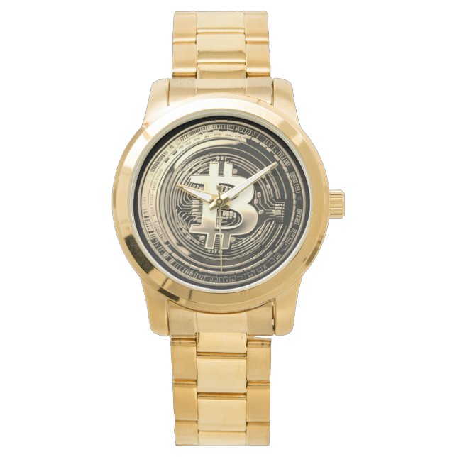 Golden Bitcoin Armbandsur (Framsida)