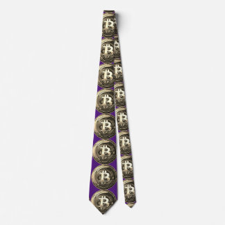 Golden Bitcoin Neck Tie Slips