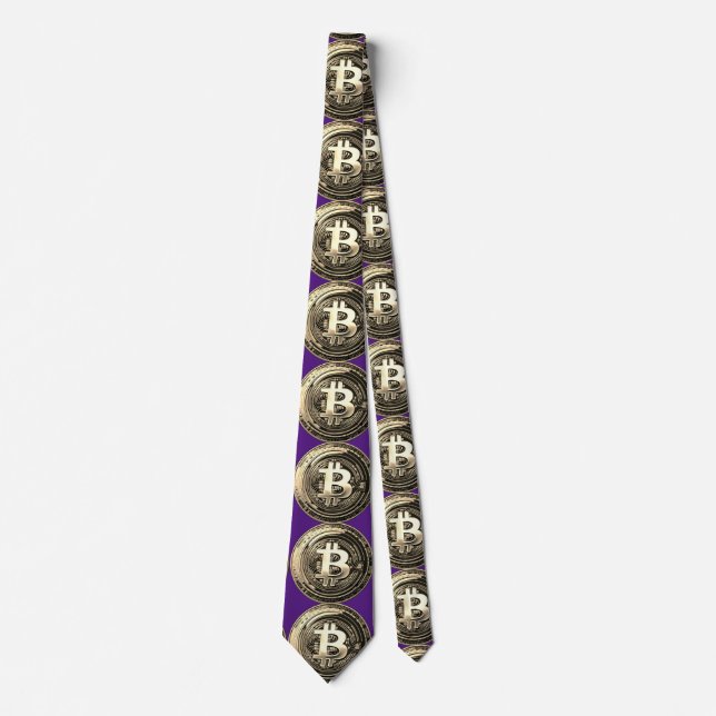 Golden Bitcoin Neck Tie Slips (Framsida)