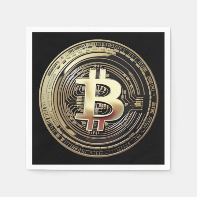 Golden Bitcoin Pappersservett (Framsidan)