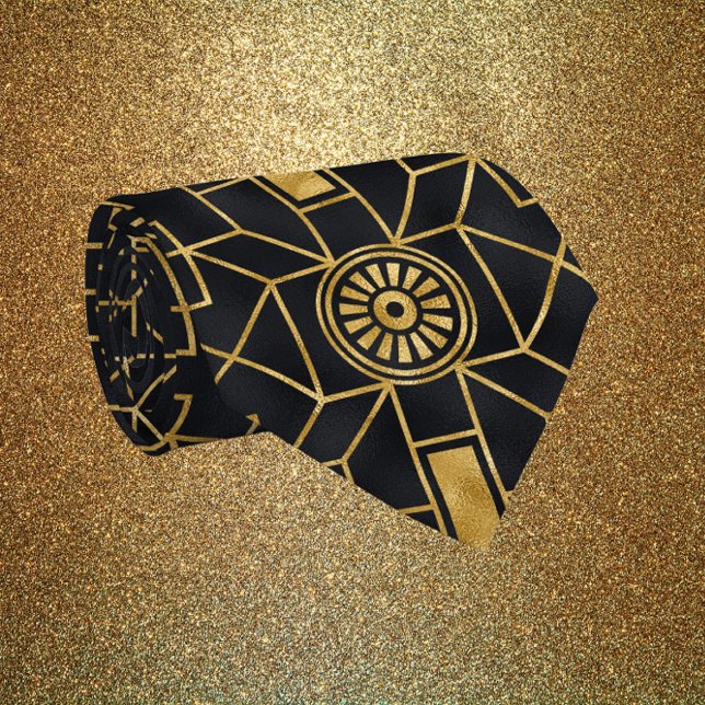 Golden & Black Art-Deco mönster Slips (Skapare uppladdad)