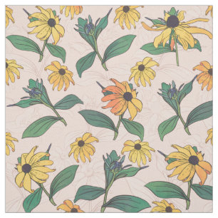 Golden Black-Eyed Daisy Flowers Tyg