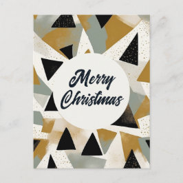 Golden Black Helgdag Träd God jul Hälsning Vykort