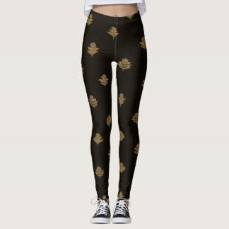 Golden Black Leggings Mönster