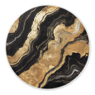 Golden Black Marble Mönster Knopp