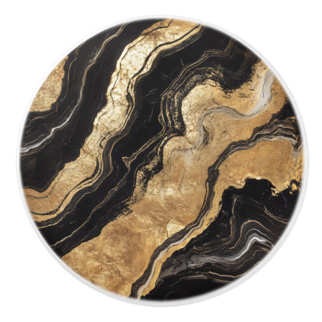 Golden Black Marble Mönster Knopp (Framsidan)