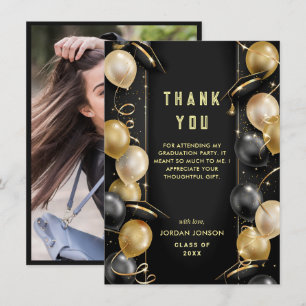 Golden Black Modern Studenten PHOTO Tack Kort