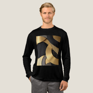 Golden & Black-överlappande geometrisk Abstrakt T Shirt