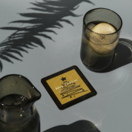 Golden Black Paper Coaster Underlägg Papper Kvadrat