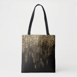 Golden Black Shiny Tote Tygkasse