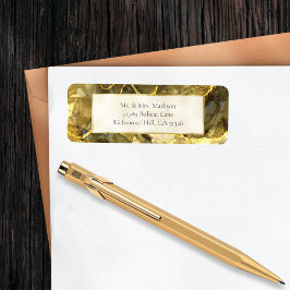 Golden Black Topaz Return-adressetikett Returadress Etikett