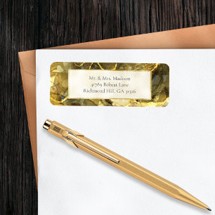 Golden Black Topaz Return-adressetikett Returadress Etikett