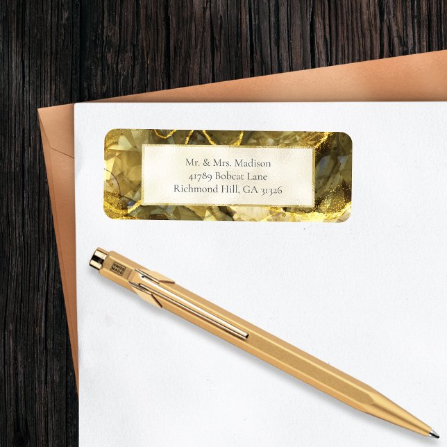 Golden Black Topaz Return-adressetikett Returadress Etikett (Skapare uppladdad)