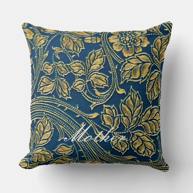 Golden Blommar Elegance Kudde (Framsida)