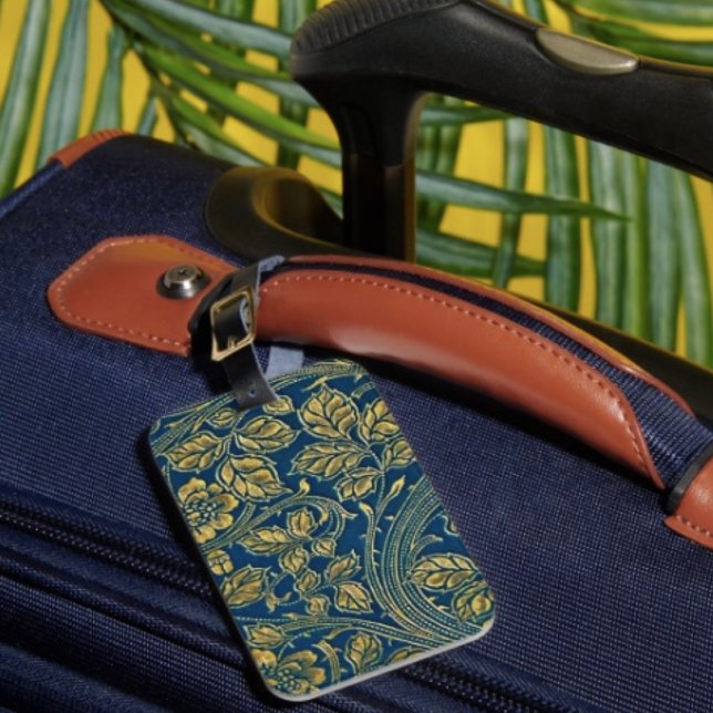 Golden Blommar Elegance Luggage Tag Bagagebricka (Skapare uppladdad)