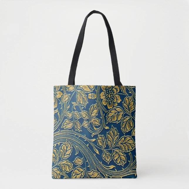 Golden Blommar Elegance Tote Bag Tygkasse (Framsida)