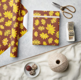 Golden Blommars Fall Seamless Autumn Birthday Presentpapper