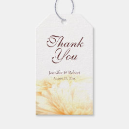 Golden Blommigt Bröllop Tack Presentetikett