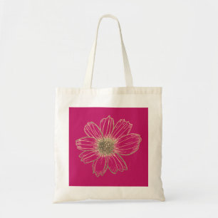 Golden Blommigt design Fuscia Rosa Tygkasse