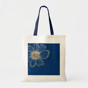 Golden Blommigt design - marinblå Tygkasse