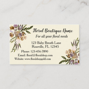 Golden Blommigt Elegance Boutique Visitkort