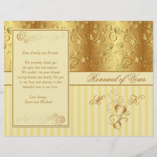 Golden blommigt, hjärtan Renewal Vows-programmet
