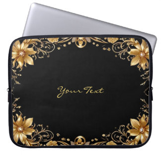 Golden Blommigt Laptop sleeve