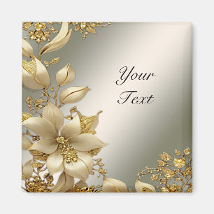 Golden Blommigt Magnet