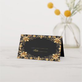Golden Blommigt Place Card Placeringskort