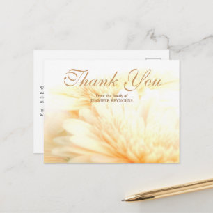 Golden Blommigt Sympathy Funeral Tack Vykort