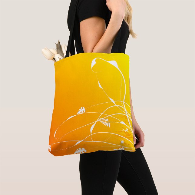 Golden Blommigt Tote Bag Tygkasse (Skapare uppladdad)