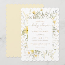 Golden Blommigt | Wildblomma Scalloped Baby Shower
