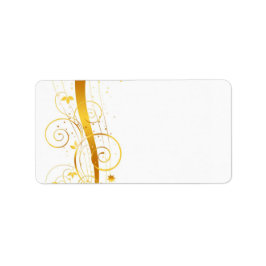 Golden blommigts christmas decor adressetikett