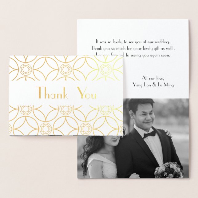 Golden blommönster - elegant deco-motiv folierat kort (Display)