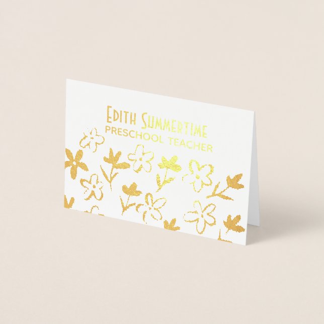 Golden-blommor Folierat Kort (Framsida)